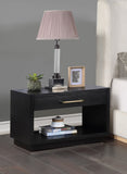 Avery Contemporary Night Stand with Rich Ash Veneer, Versatile Handles, and Stylish Storage Drawer