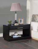 Avery Contemporary Night Stand with Rich Ash Veneer, Versatile Handles, and Stylish Storage Drawer