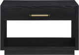 Avery Contemporary Night Stand with Rich Ash Veneer, Versatile Handles, and Stylish Storage Drawer