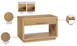 Avery Contemporary Night Stand with Rich Ash Veneer, Versatile Handles, and Stylish Storage Drawer