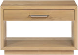 Avery Contemporary Night Stand with Rich Ash Veneer, Versatile Handles, and Stylish Storage Drawer