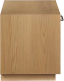Avery Contemporary Night Stand with Rich Ash Veneer, Versatile Handles, and Stylish Storage Drawer
