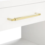 Avery Contemporary Night Stand with Rich Ash Veneer, Versatile Handles, and Stylish Storage Drawer