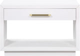 Avery Contemporary Night Stand with Rich Ash Veneer, Versatile Handles, and Stylish Storage Drawer