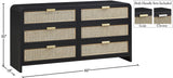 Sage Contemporary Dresser with Rich Wood Frame and Natural Cane Details for Modern Bedroom Style