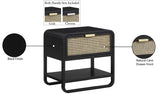 Sage Contemporary Night Stand with Natural Cane Drawer Front and Versatile Handle Options