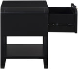 Sage Contemporary Night Stand with Natural Cane Drawer Front and Versatile Handle Options