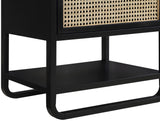 Sage Contemporary Night Stand with Natural Cane Drawer Front and Versatile Handle Options