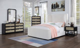 Sage Contemporary Night Stand with Natural Cane Drawer Front and Versatile Handle Options