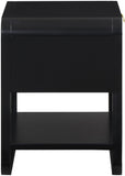 Sage Contemporary Night Stand with Natural Cane Drawer Front and Versatile Handle Options