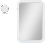 Sage Wood Mirror with Contemporary Design and Natural Cane Details for Your Stylish Bedroom Decor