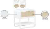 Sage Contemporary Night Stand with Natural Cane Drawer Front and Versatile Handle Options