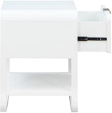 Sage Contemporary Night Stand with Natural Cane Drawer Front and Versatile Handle Options