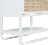 Sage Contemporary Night Stand with Natural Cane Drawer Front and Versatile Handle Options