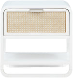 Sage Contemporary Night Stand with Natural Cane Drawer Front and Versatile Handle Options