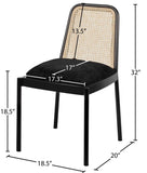 Atticus Mid Century Dining Chair Set of 2 – Elegant Boucle Upholstered Design with Rattan Back