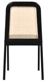 Atticus Mid Century Dining Chair Set of 2 – Elegant Boucle Upholstered Design with Rattan Back