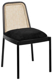 Atticus Mid Century Dining Chair Set of 2 – Elegant Boucle Upholstered Design with Rattan Back