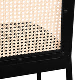 Atticus Mid Century Dining Chair Set of 2 – Elegant Boucle Upholstered Design with Rattan Back
