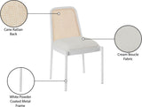 Atticus Mid Century Dining Chair Set of 2 – Elegant Boucle Upholstered Design with Rattan Back