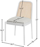 Atticus Mid Century Dining Chair Set of 2 – Elegant Boucle Upholstered Design with Rattan Back