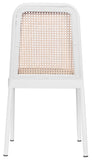 Atticus Mid Century Dining Chair Set of 2 – Elegant Boucle Upholstered Design with Rattan Back