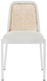 Atticus Mid Century Dining Chair Set of 2 – Elegant Boucle Upholstered Design with Rattan Back