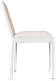 Atticus Mid Century Dining Chair Set of 2 – Elegant Boucle Upholstered Design with Rattan Back