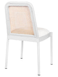 Atticus Mid Century Dining Chair Set of 2 – Elegant Boucle Upholstered Design with Rattan Back