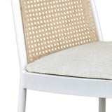 Atticus Mid Century Dining Chair Set of 2 – Elegant Boucle Upholstered Design with Rattan Back