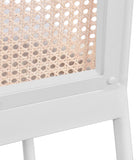 Atticus Mid Century Dining Chair Set of 2 – Elegant Boucle Upholstered Design with Rattan Back