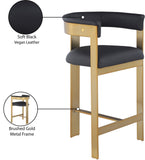 Romeo Counter Stool Set - Modern Vegan Leather Design with Elegant Brushed Gold Frame for Dining Rooms