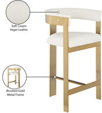 Romeo Counter Stool Set - Modern Vegan Leather Design with Elegant Brushed Gold Frame for Dining Rooms