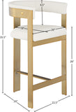 Romeo Counter Stool Set - Modern Vegan Leather Design with Elegant Brushed Gold Frame for Dining Rooms