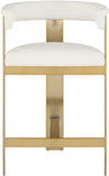 Romeo Counter Stool Set - Modern Vegan Leather Design with Elegant Brushed Gold Frame for Dining Rooms