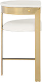 Romeo Counter Stool Set - Modern Vegan Leather Design with Elegant Brushed Gold Frame for Dining Rooms
