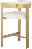 Romeo Counter Stool Set - Modern Vegan Leather Design with Elegant Brushed Gold Frame for Dining Rooms