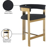Romeo Counter Stool Set - Modern Vegan Leather Design with Elegant Brushed Gold Frame for Dining Rooms