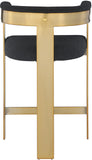 Romeo Counter Stool Set - Modern Vegan Leather Design with Elegant Brushed Gold Frame for Dining Rooms