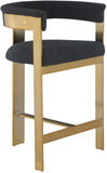 Romeo Counter Stool Set - Modern Vegan Leather Design with Elegant Brushed Gold Frame for Dining Rooms