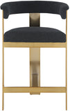 Romeo Counter Stool Set - Modern Vegan Leather Design with Elegant Brushed Gold Frame for Dining Rooms