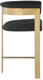 Romeo Counter Stool Set - Modern Vegan Leather Design with Elegant Brushed Gold Frame for Dining Rooms