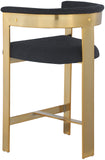 Romeo Counter Stool Set - Modern Vegan Leather Design with Elegant Brushed Gold Frame for Dining Rooms