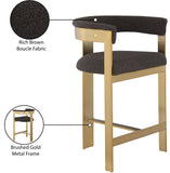 Romeo Counter Stool Set - Modern Vegan Leather Design with Elegant Brushed Gold Frame for Dining Rooms