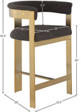 Romeo Counter Stool Set - Modern Vegan Leather Design with Elegant Brushed Gold Frame for Dining Rooms