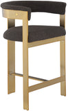 Romeo Counter Stool Set - Modern Vegan Leather Design with Elegant Brushed Gold Frame for Dining Rooms