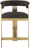 Romeo Counter Stool Set - Modern Vegan Leather Design with Elegant Brushed Gold Frame for Dining Rooms