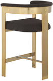 Romeo Counter Stool Set - Modern Vegan Leather Design with Elegant Brushed Gold Frame for Dining Rooms