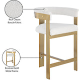 Romeo Counter Stool Set - Modern Vegan Leather Design with Elegant Brushed Gold Frame for Dining Rooms