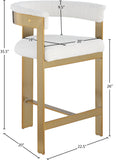Romeo Counter Stool Set - Modern Vegan Leather Design with Elegant Brushed Gold Frame for Dining Rooms